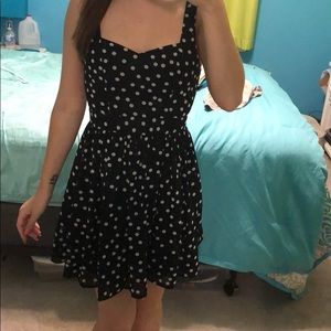 Polka dot open back dress